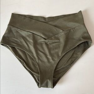Aerie Olive High-Waisted Bikini Bottoms